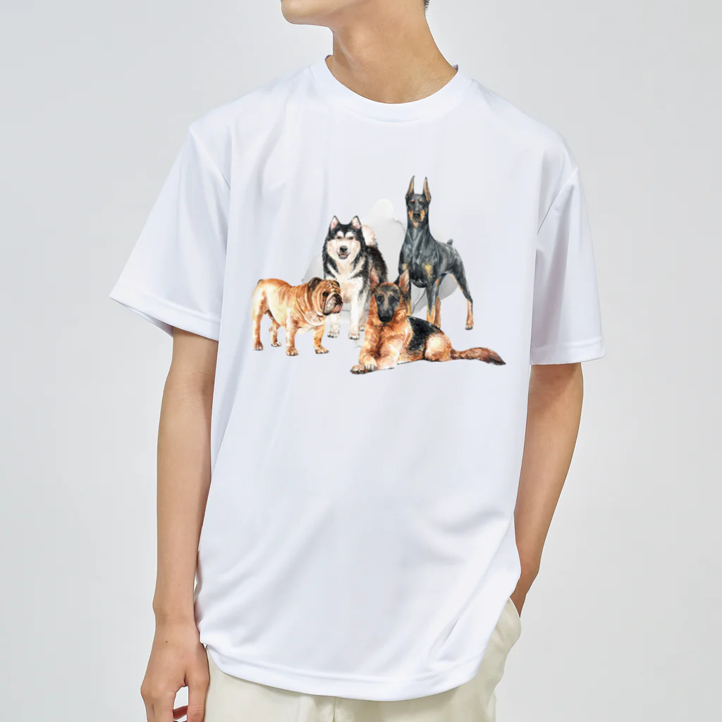 SANKAKU DESIGN STOREのちょっぴり強面の大きい犬たち。 ドライTシャツ