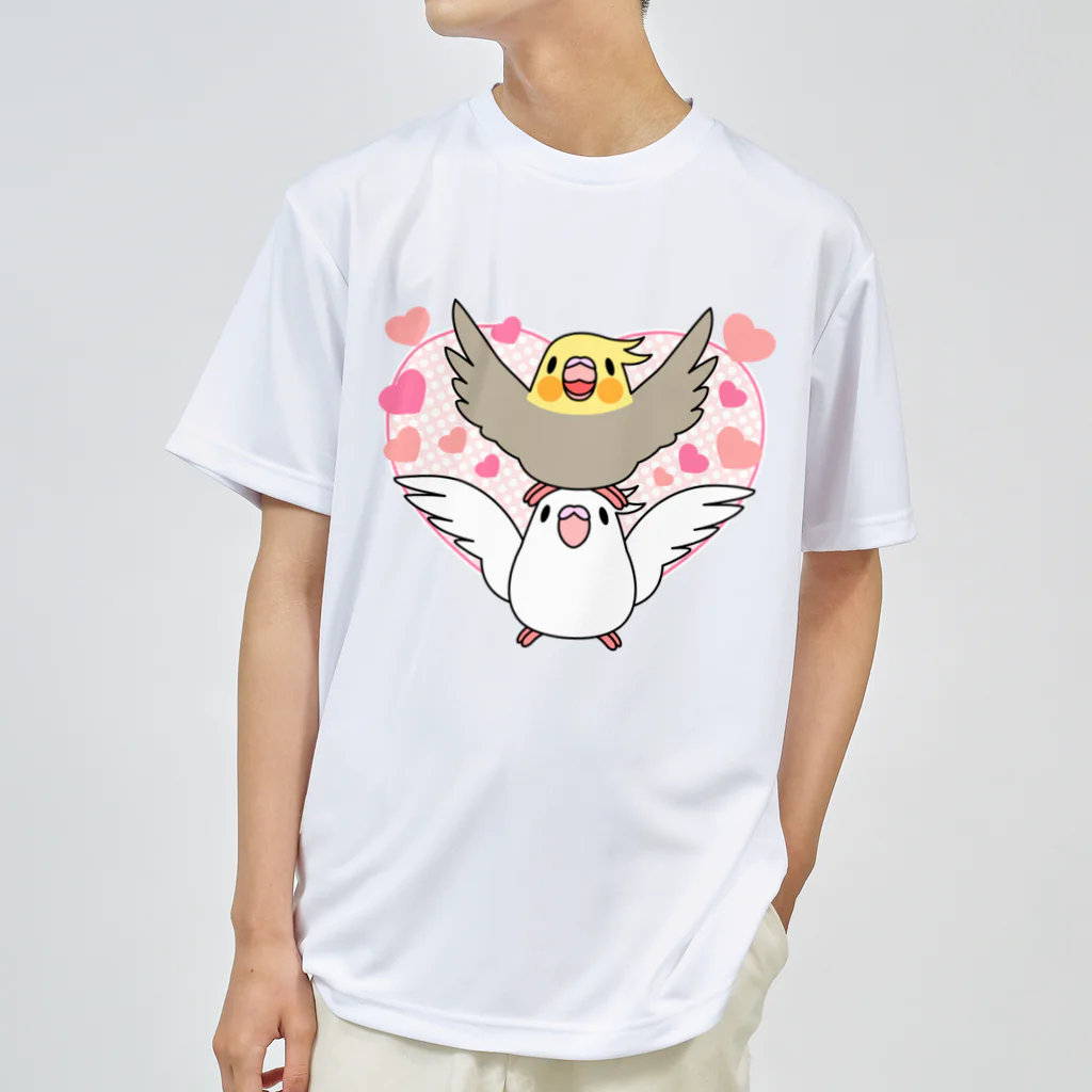 まめるりはことりのラブリーオカメインコ【まめるりはことり】 ドライTシャツ