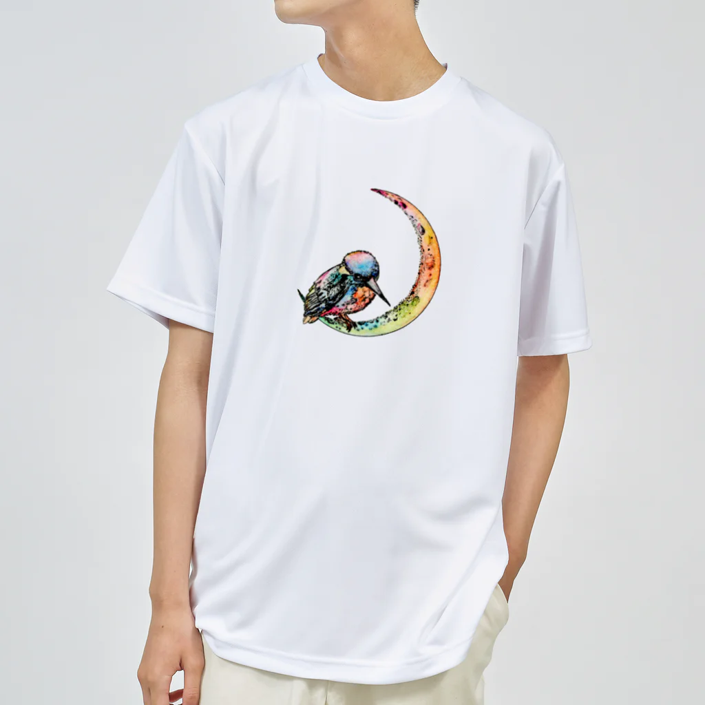 azure designのKingfisher on the moon【colorful】 ドライTシャツ