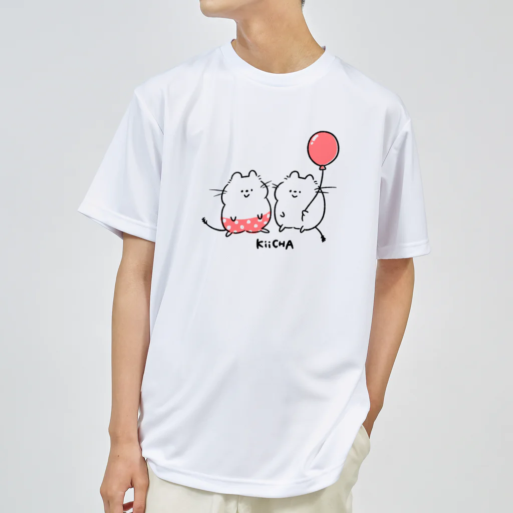 デグーのきいちゃんのぱんつデグーと風船デグーピンク ドライTシャツ