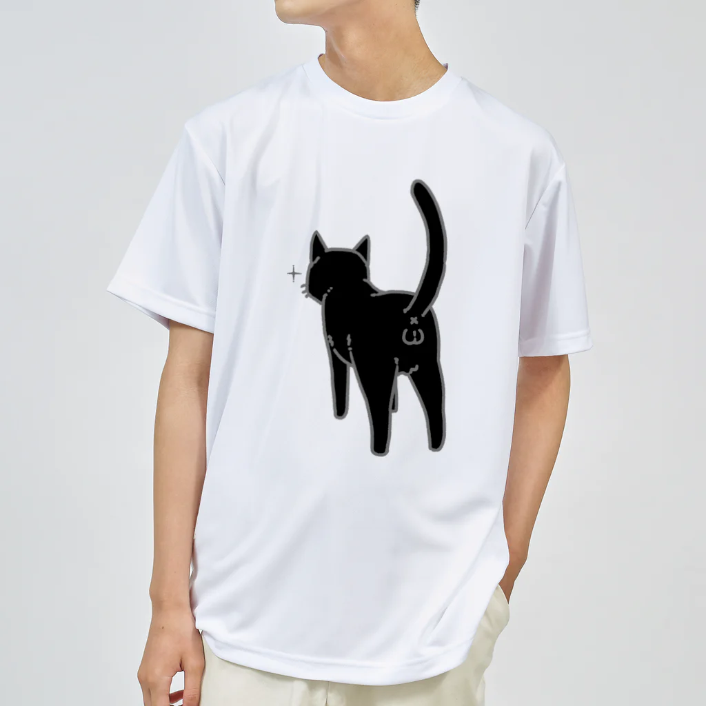 Riotoのねこけつω（黒猫） ドライTシャツ