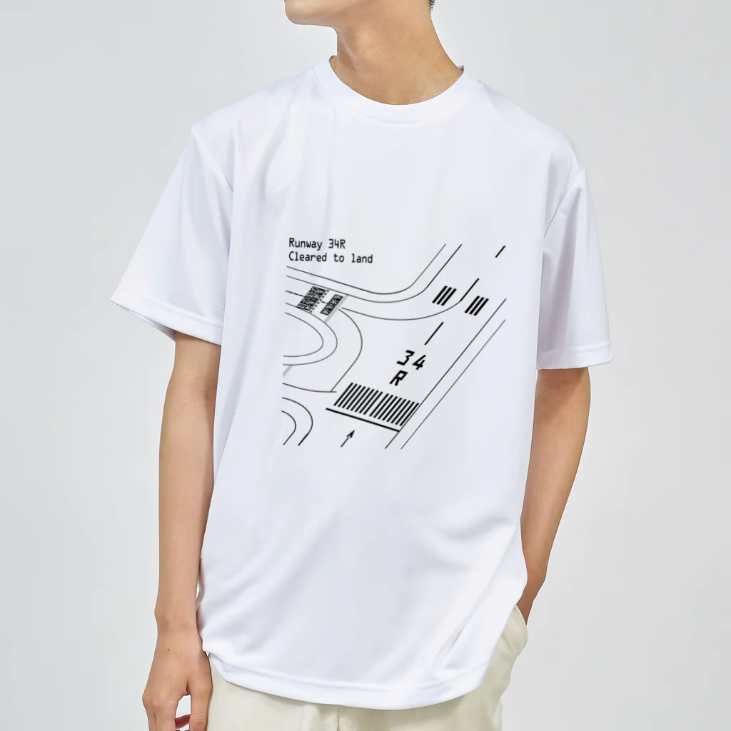 あーだいのRUNWAY 34R【前面】 Dry T-Shirt