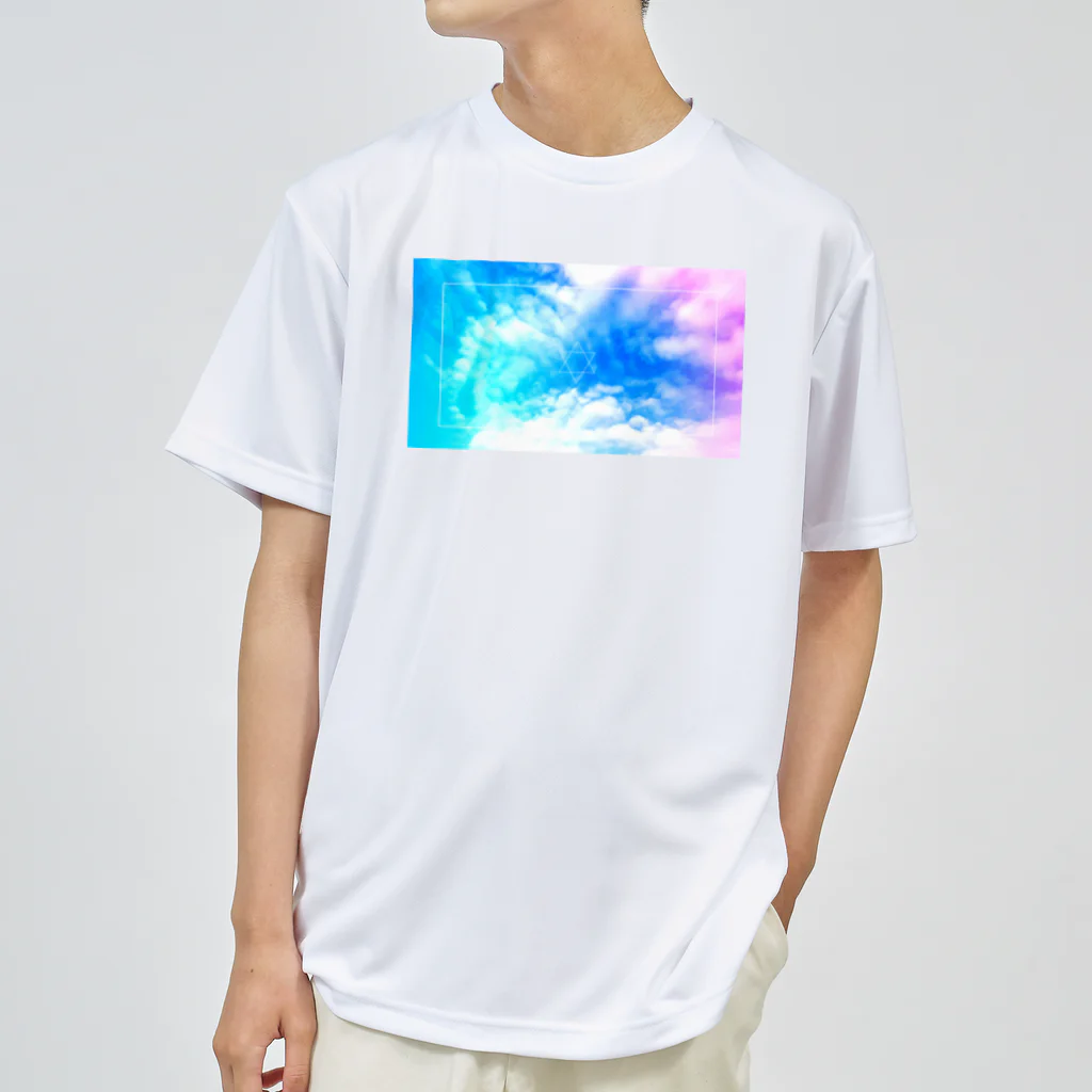 おやすみねんねの六芒星スカイ ドライTシャツ