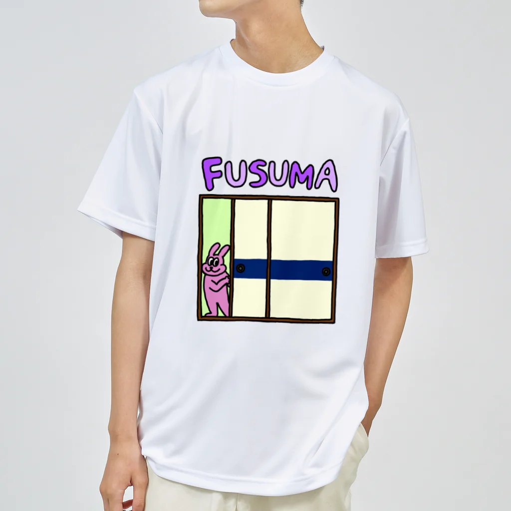 fusumerのうさぎとふすま（紺帯） ドライTシャツ