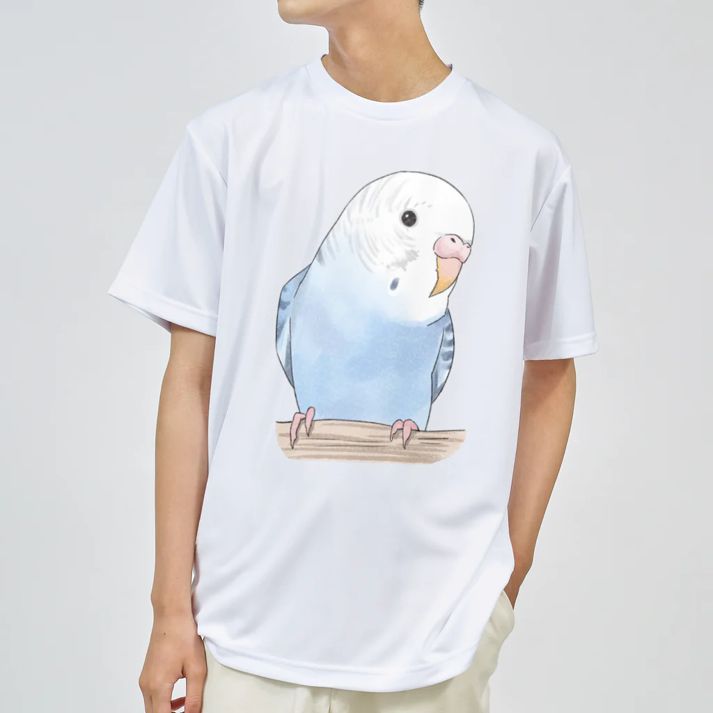 まめるりはことりのおしゃまな止まり木セキセイインコちゃん【まめるりはことり】 ドライTシャツ