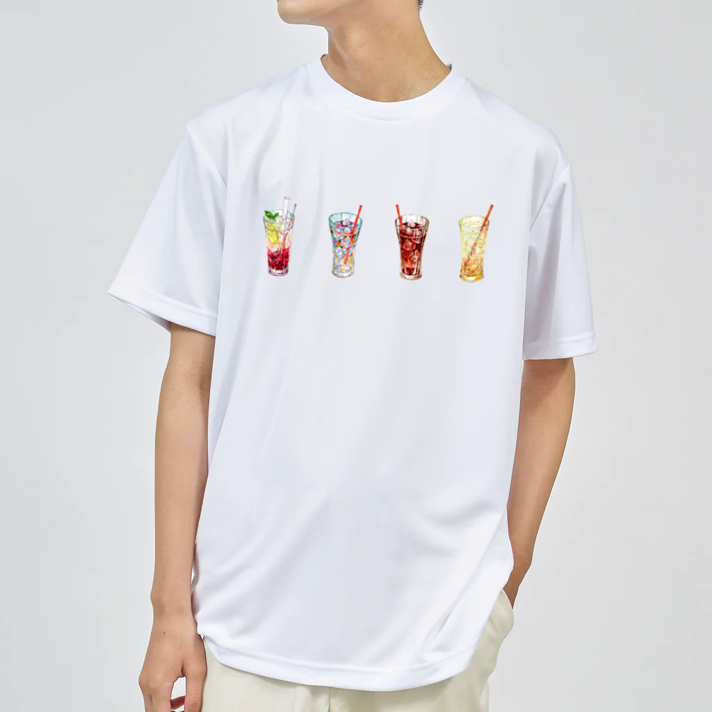 志瓜のSUZURIの4杯のグラスドリンク Dry T-Shirt