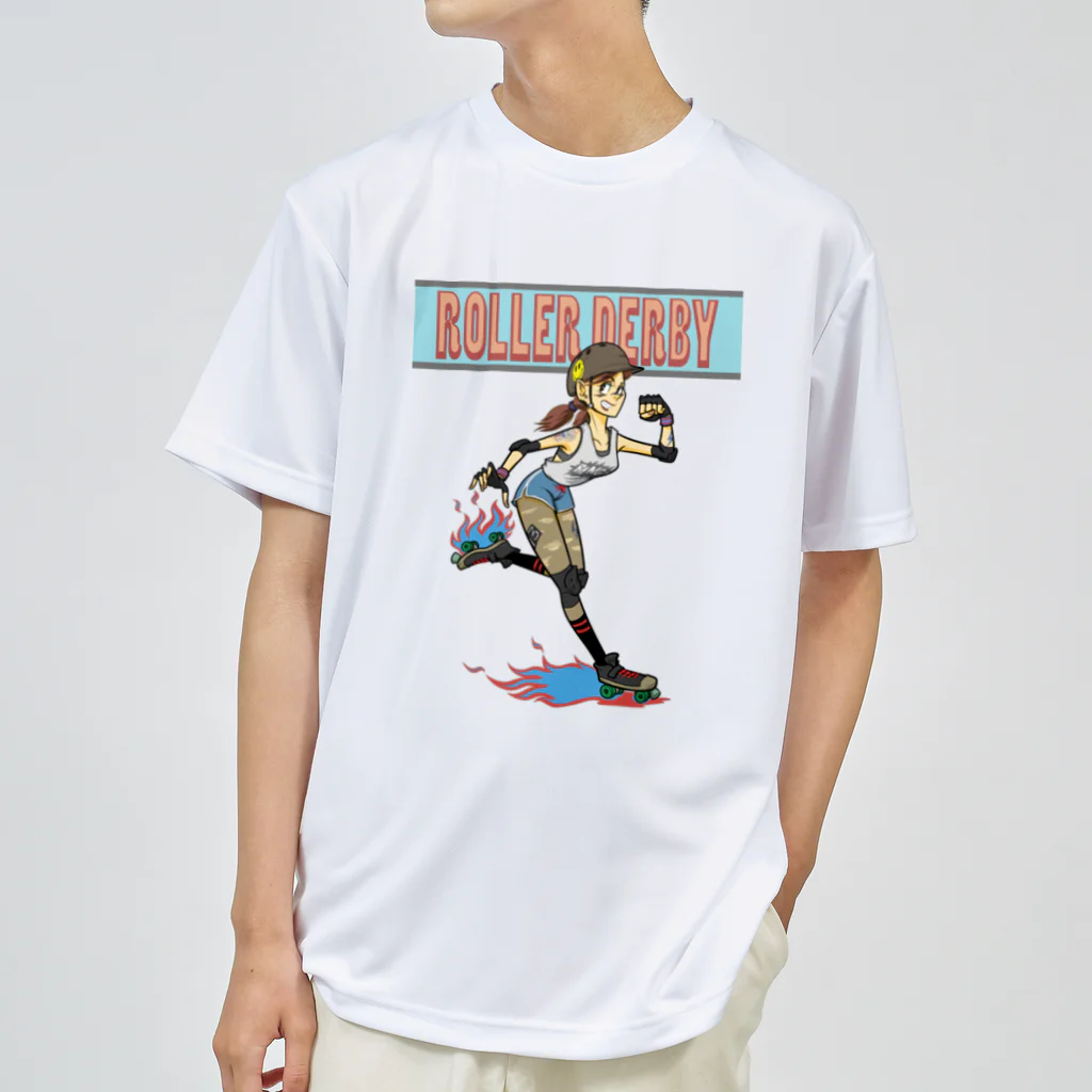 nidan-illustrationの"ROLLER DERBY" ドライTシャツ