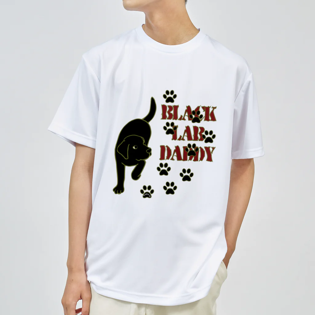 ハッピー・ラブラドールズのBlack Lab Daddy　ブラックラブラドール Dry T-Shirt