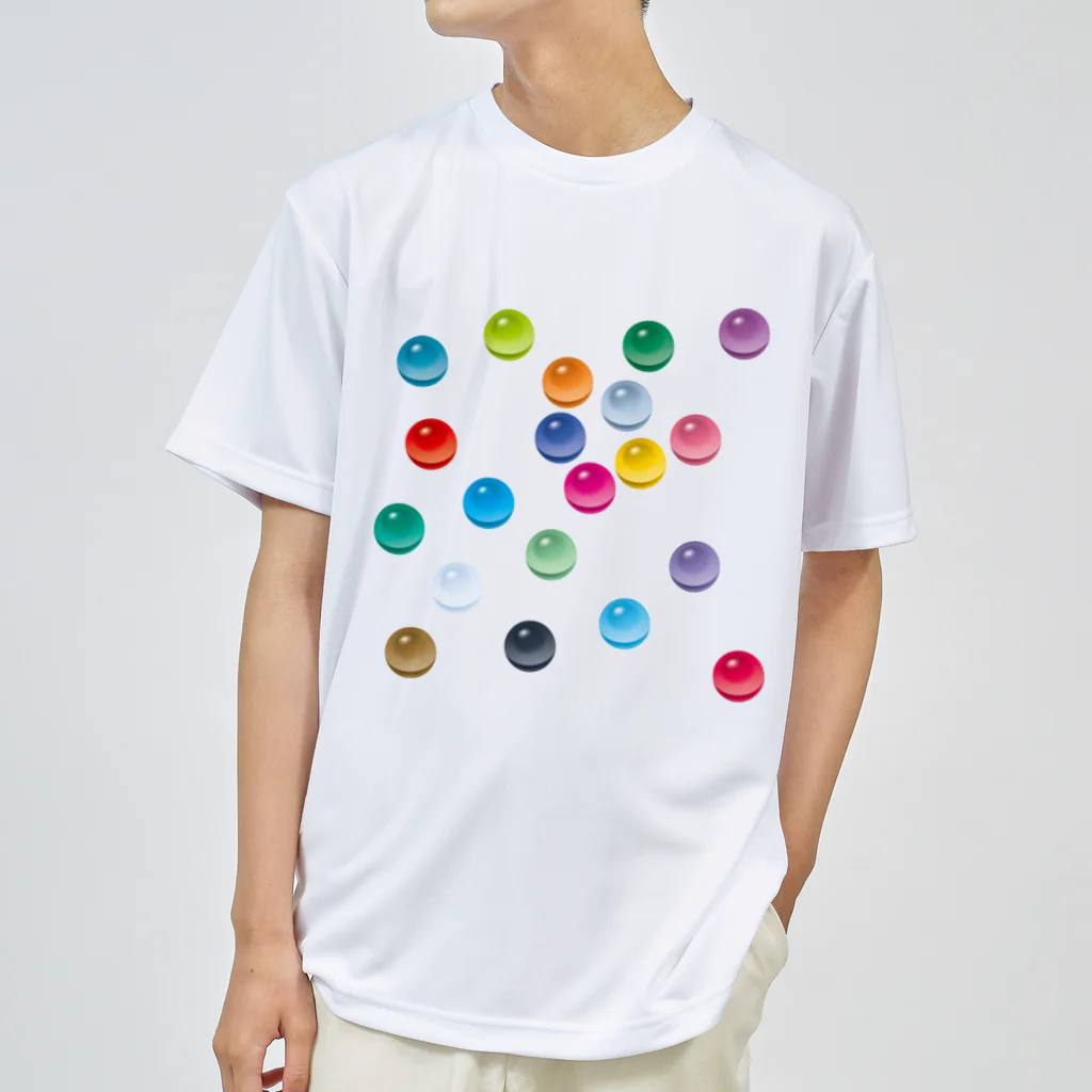 kimchinの色とりどりのビー玉 ドライTシャツ