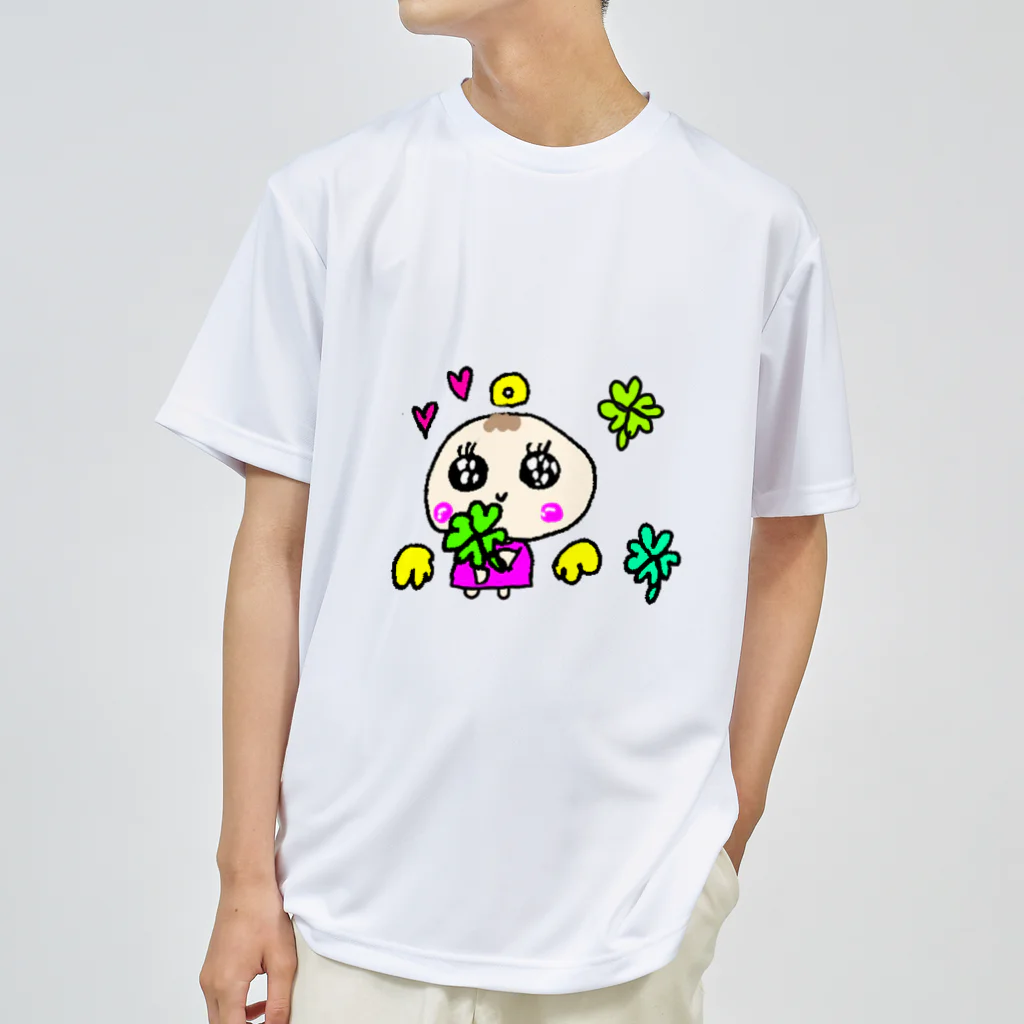 Yu-yuのゆるかわベビーの天使ちゃんクローバー🍀 ドライTシャツ