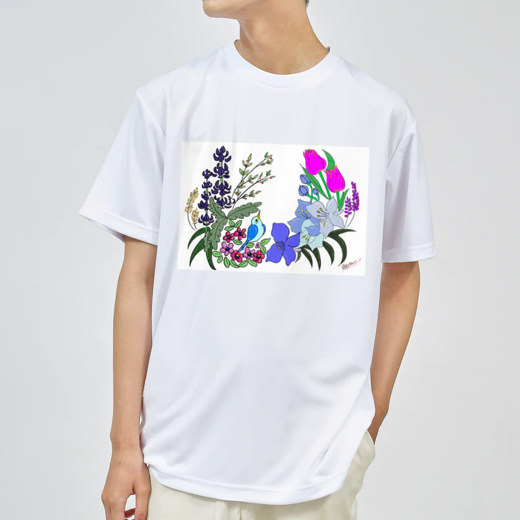 ORIちゃんの花鳥 ドライTシャツ