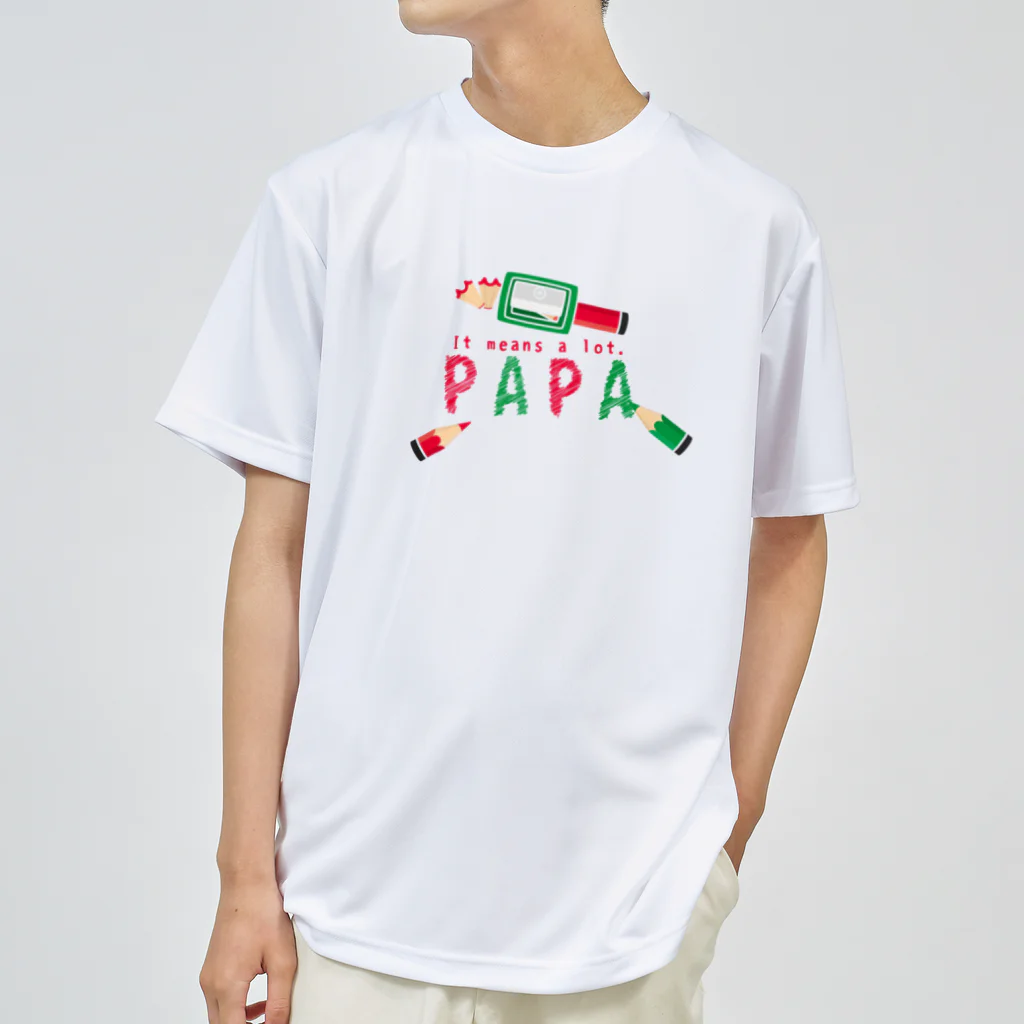 イラスト MONYAAT のちびた色鉛筆 PAPA*A Dry T-Shirt