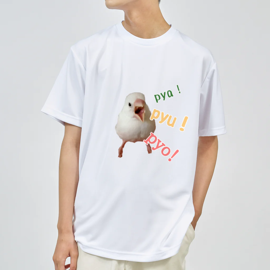 🐦🦆XL文鳥のXL文鳥15 たまちゃん　ぐせり ドライTシャツ