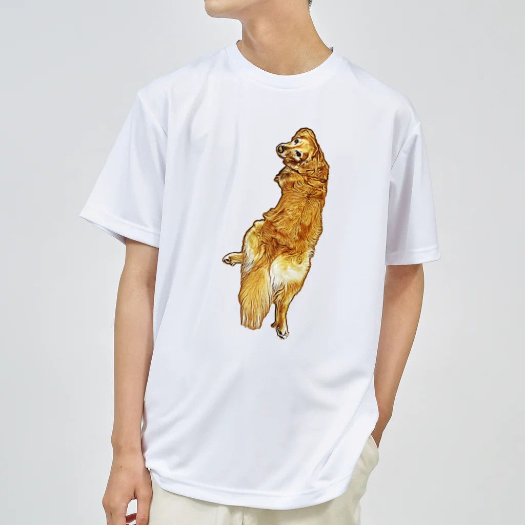 flatcoatedretrieverのgolden retriever ドライTシャツ