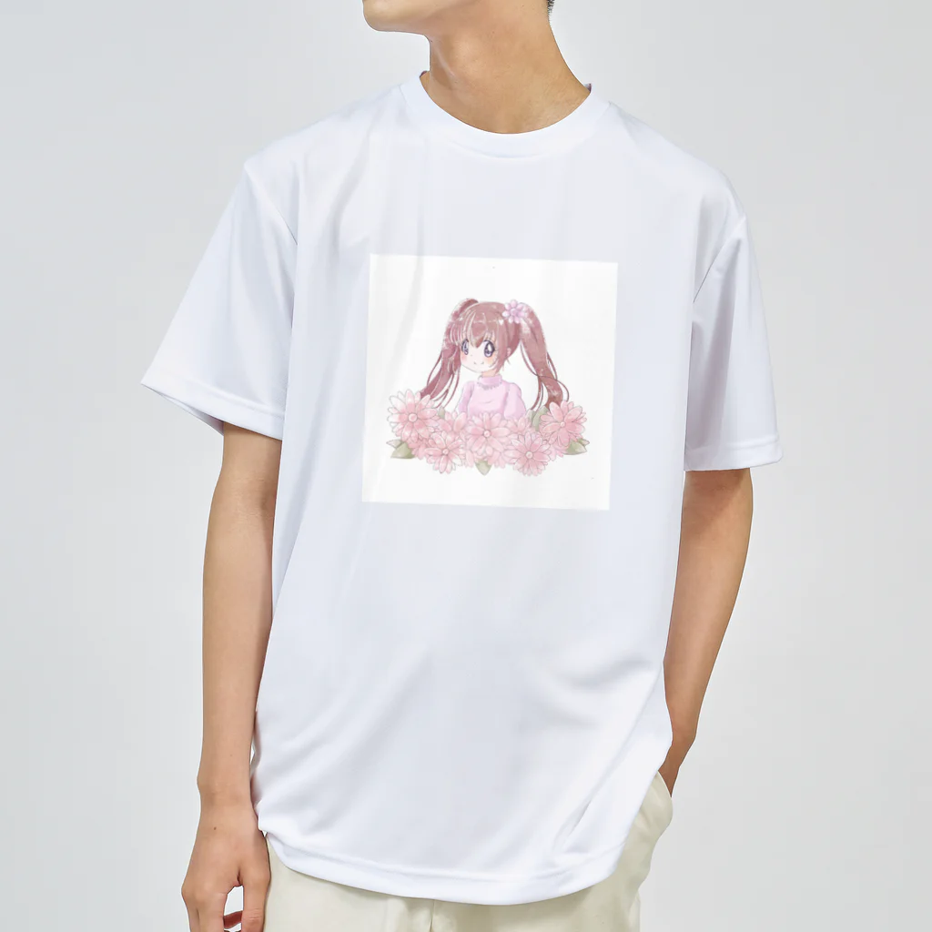 ★うさぎ★の花と女の子のTシャツ Dry T-Shirt