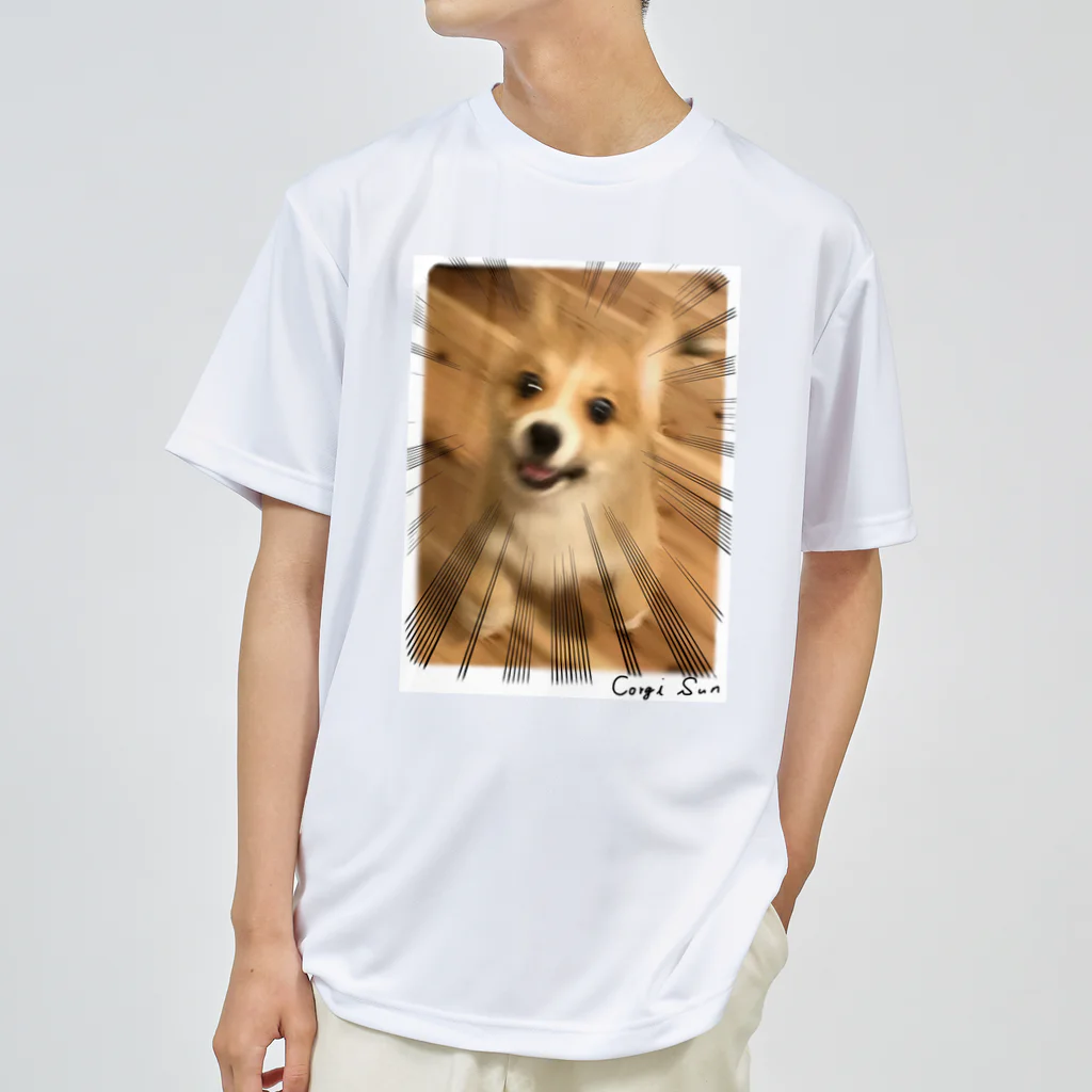 サンナナゴshopのコーギー犬　サンちゃん「あそぼ！！」 ドライTシャツ