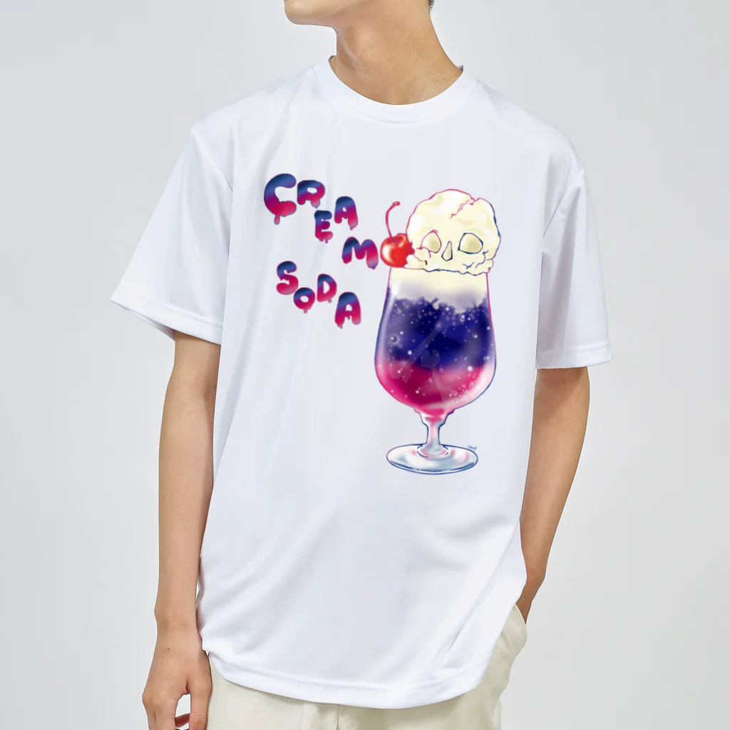 みあまゆあのスカルクリームソーダ ドライTシャツ