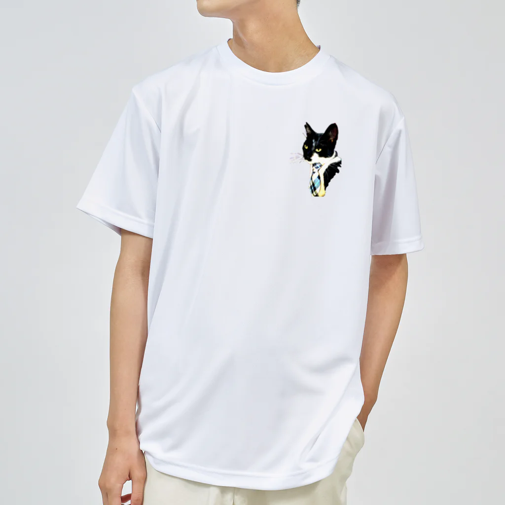 フミノコsuzuri祭のはたらく黒白猫 ドライTシャツ