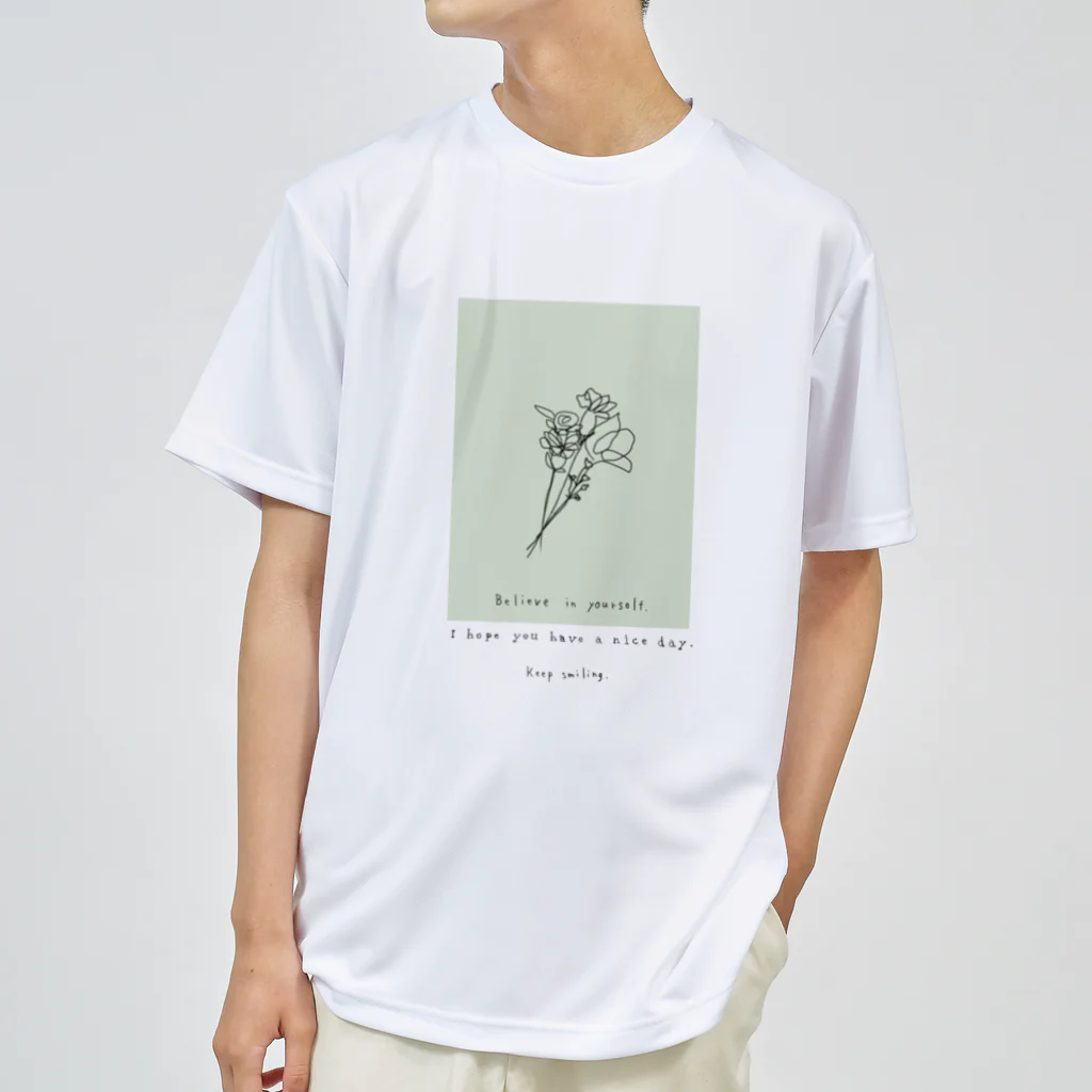 rilybiiのbouquet green ドライTシャツ