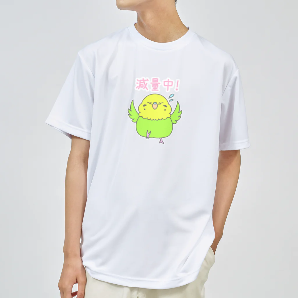 くるるのぴよらいふの減量中のセキセイインコちゃん(黄緑) ドライTシャツ