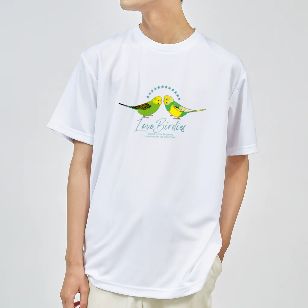 リズさんち🦜👶✨のセキセイのびびちゃんぎんちゃん Dry T-Shirt