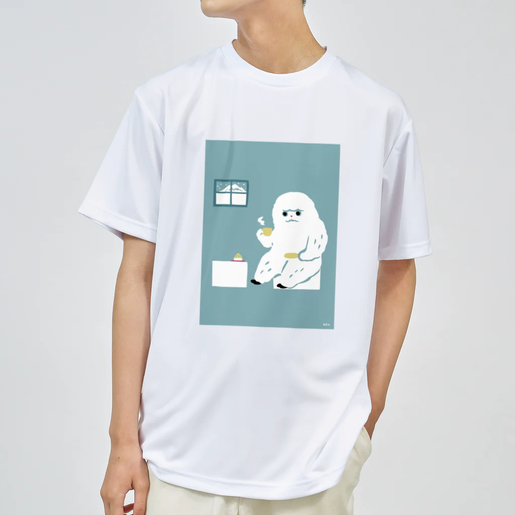 おばけ商店の未確認Tシャツ＜家でティーするイエティ＞ ドライTシャツ