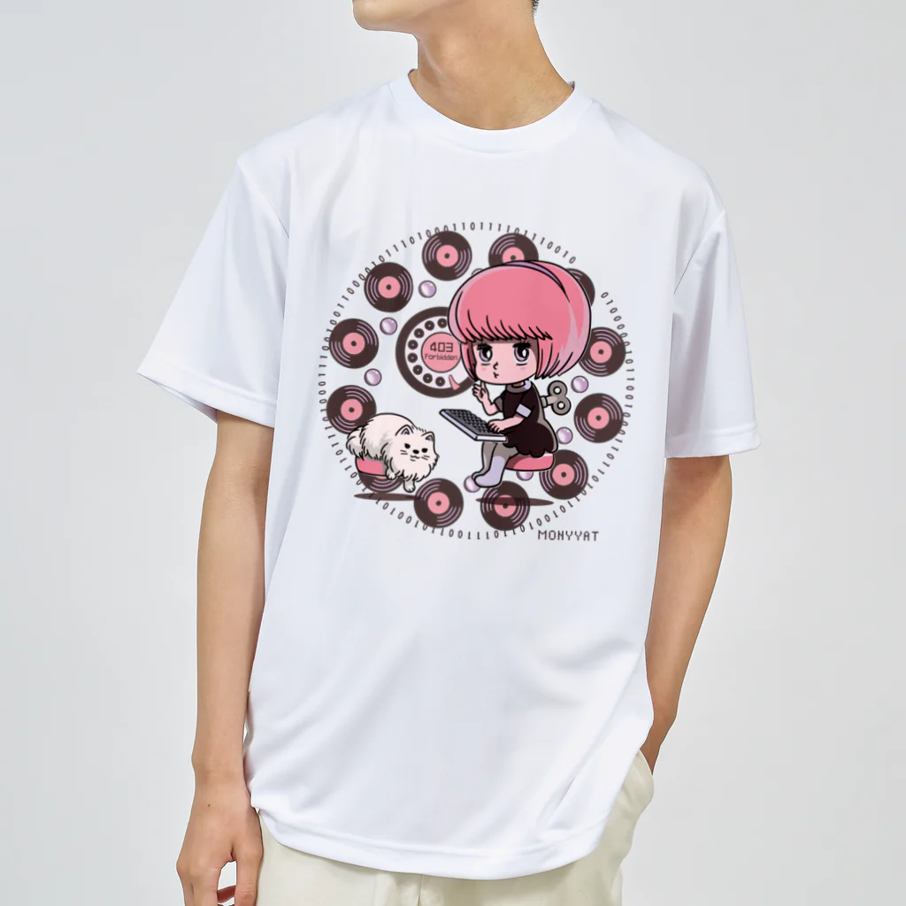 イラスト MONYAAT の働くにゃー ドライTシャツ