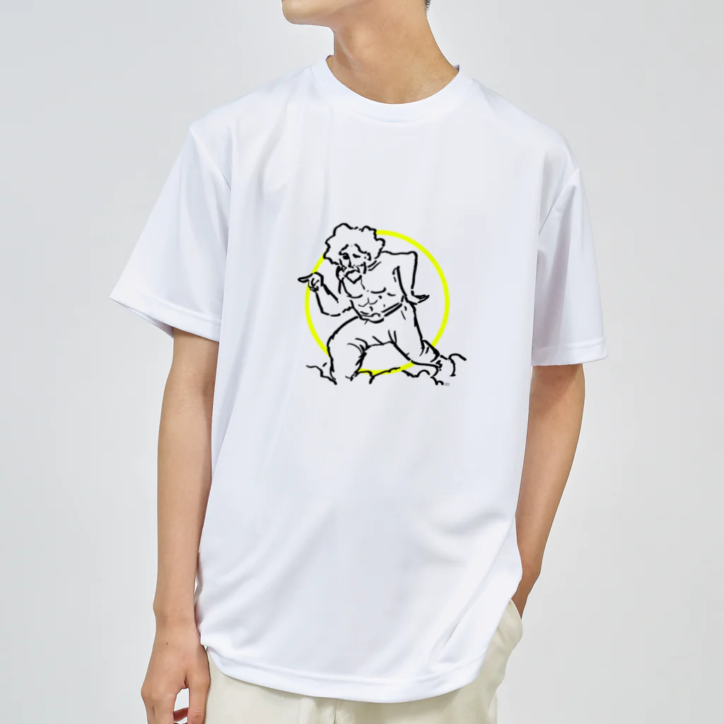 JOJOJO FABRICの雲オジサン （ブラック+イエロー） Dry T-Shirt