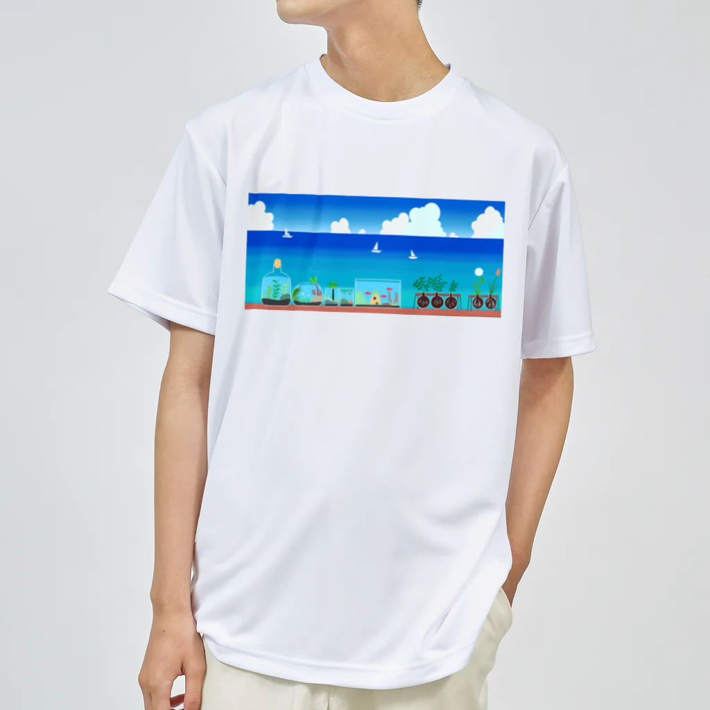 にんじんちびこの夏と水草 ドライTシャツ