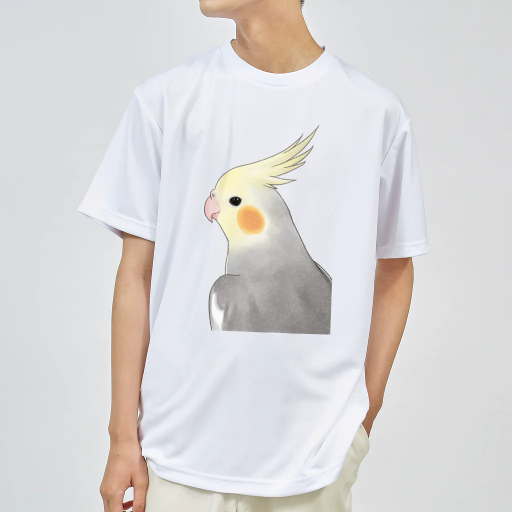 まめるりはことりの見つめるオカメインコちゃん【まめるりはことり】 ドライTシャツ