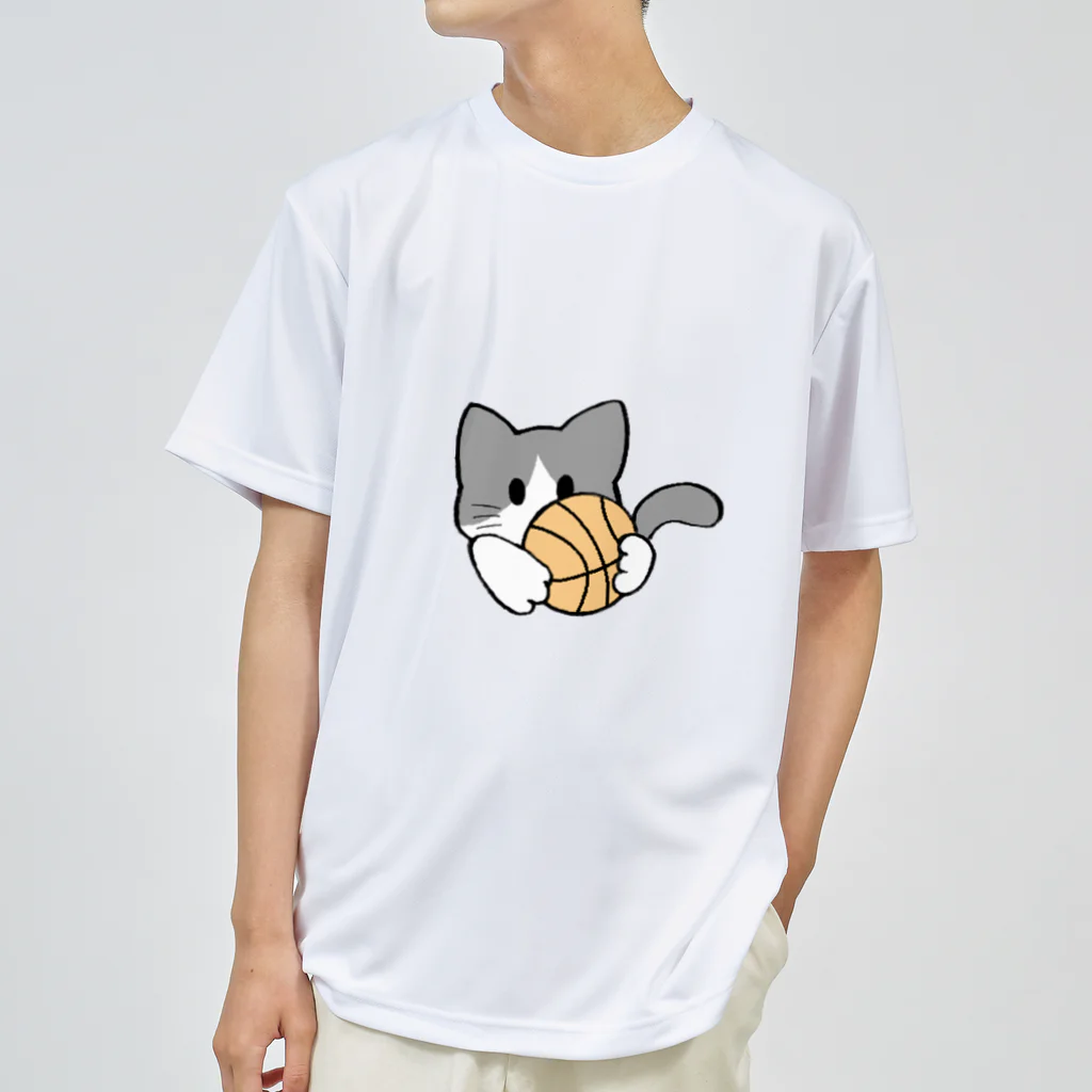 グリヴェール森の雑貨のねこ【灰/白】 ドライTシャツ