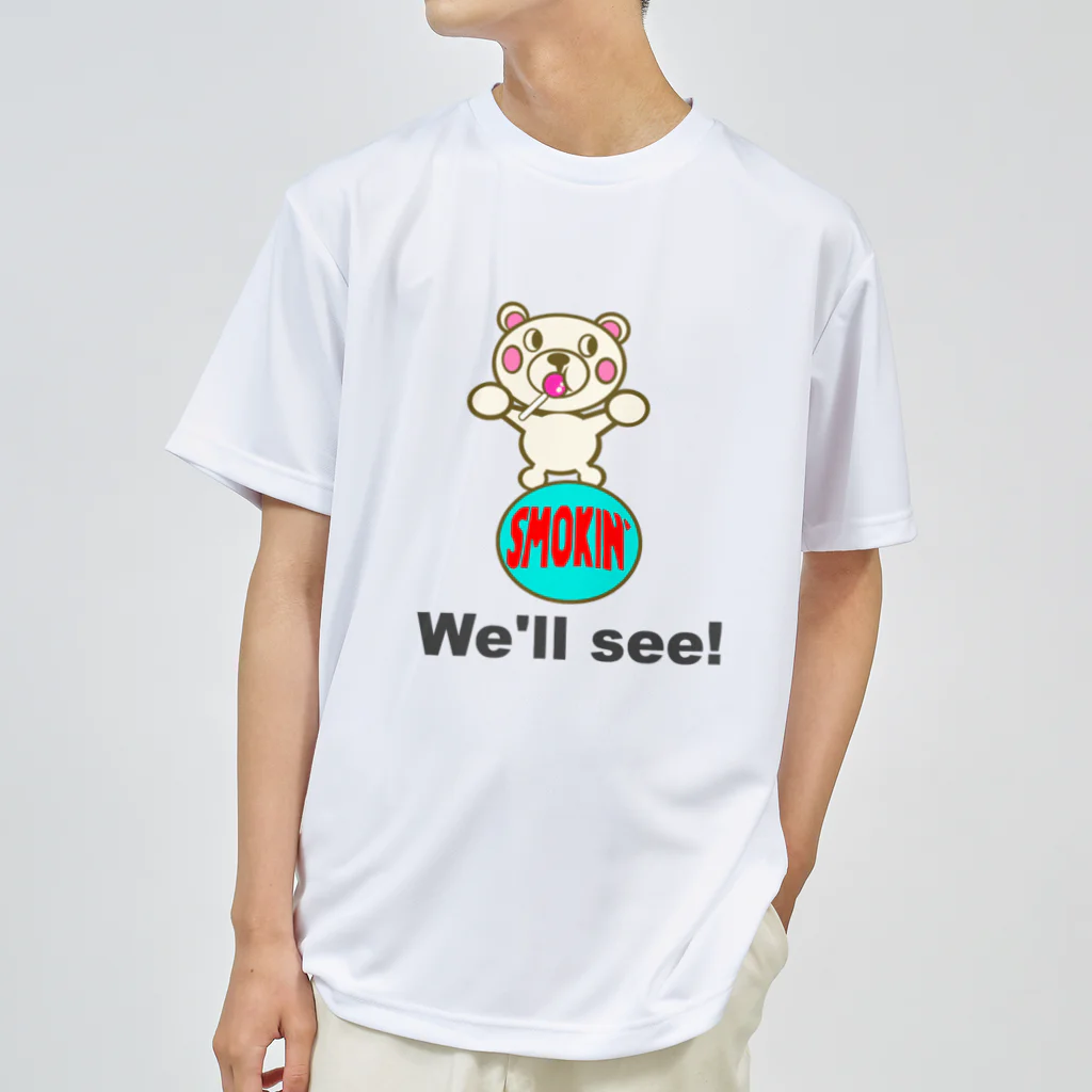 オリジナルデザインTシャツ　SMOKIN'の玉のりモクモックマ  飴ちゃんフェイス　白 ドライTシャツ