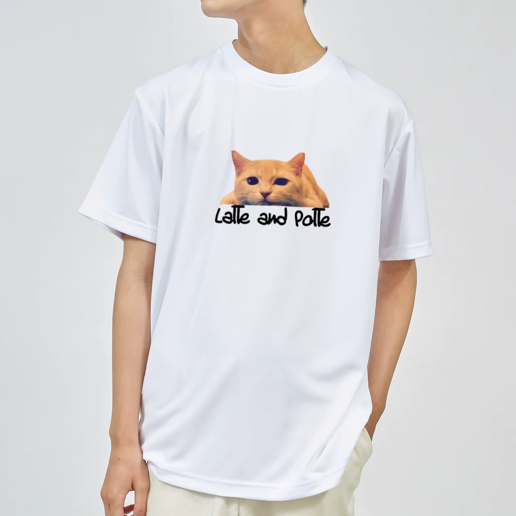 Le Chat Mignonne ル・シャ・ミニョンヌの【ドライTシャツ】まったりラテ子のチルタイム【Tシャツ】 Dry T-Shirt