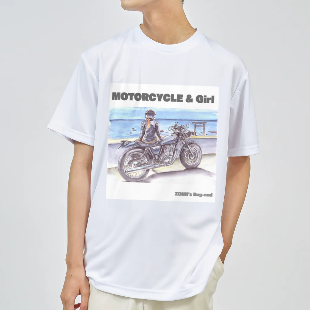 ZONN’s Bug-endのバイク女子スケッチ　01 ドライTシャツ