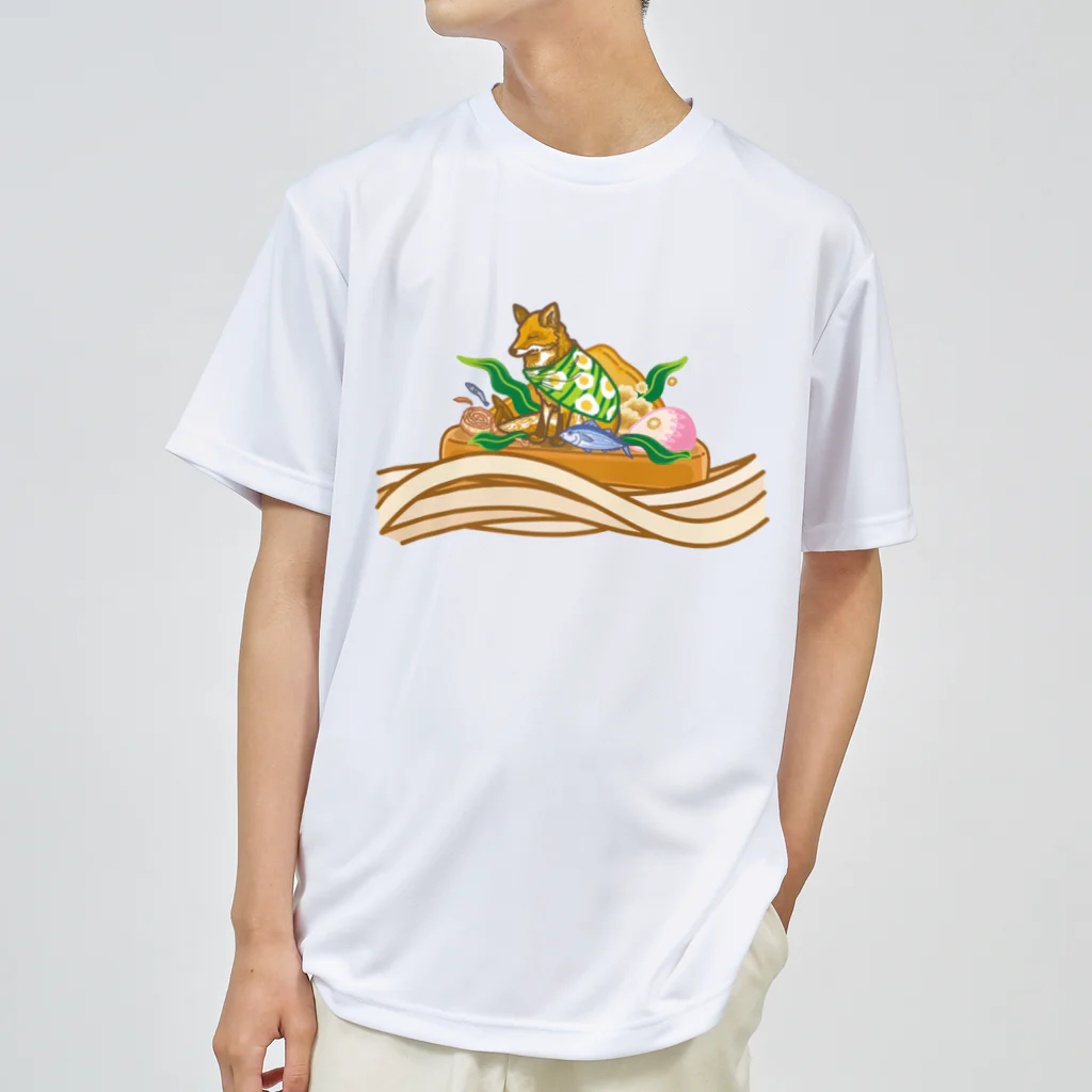 ハナドリカ SUZURI店のきつねうどん Dry T-Shirt