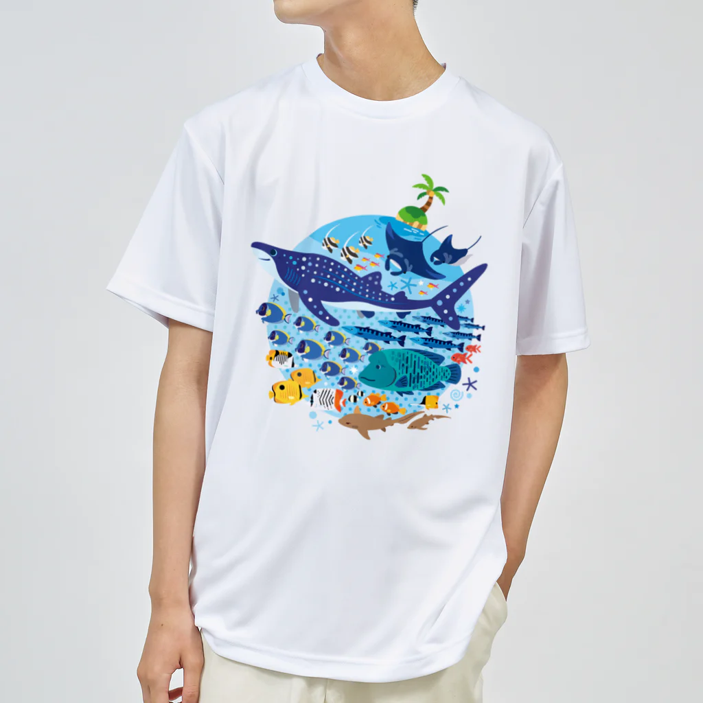 みなとまち層の暖かい海の魚たち ドライTシャツ