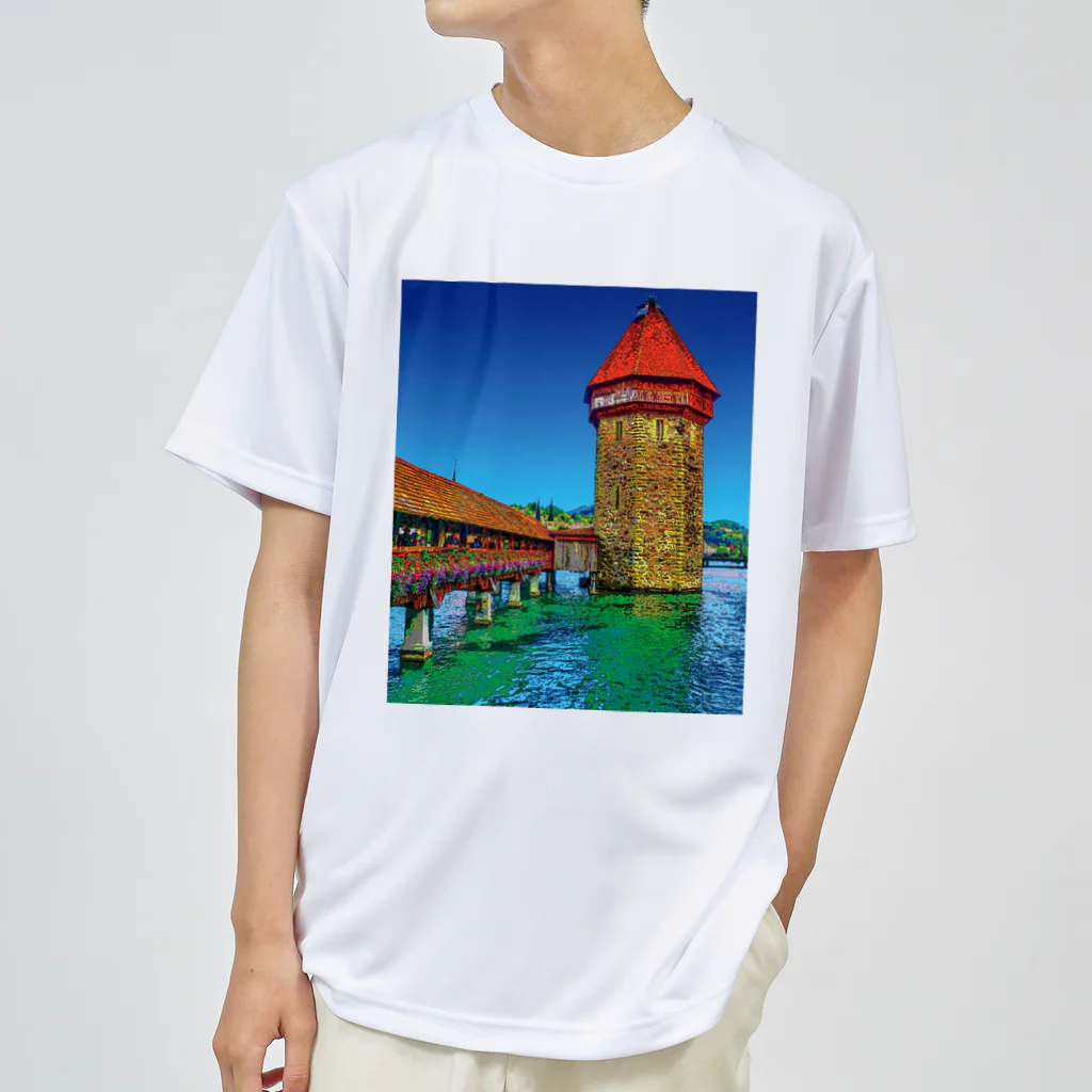 GALLERY misutawoのスイス カペル橋 ドライTシャツ