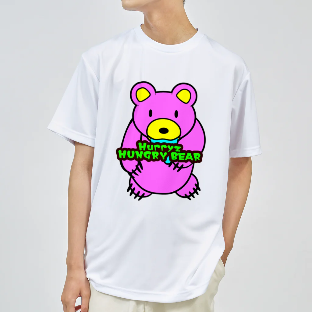 Hurryz HUNGRY BEARのHurryz HUNGRY BEAR ピンク ドライTシャツ