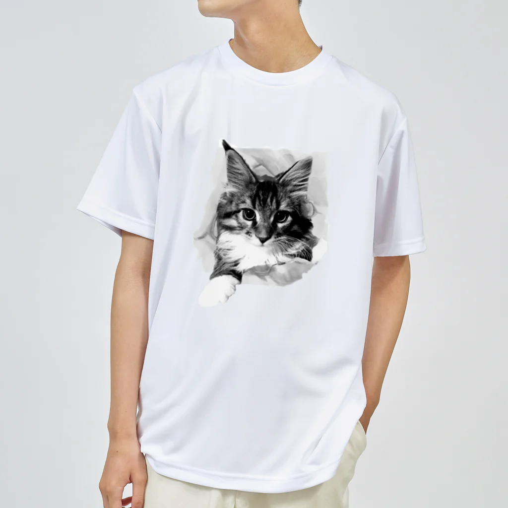 MioluckypinkyのBig 子猫　破いちゃった ドライTシャツ