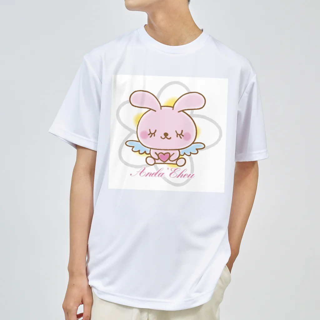 Anela’Eheuの天使のうさぎハピバニちゃん ドライTシャツ