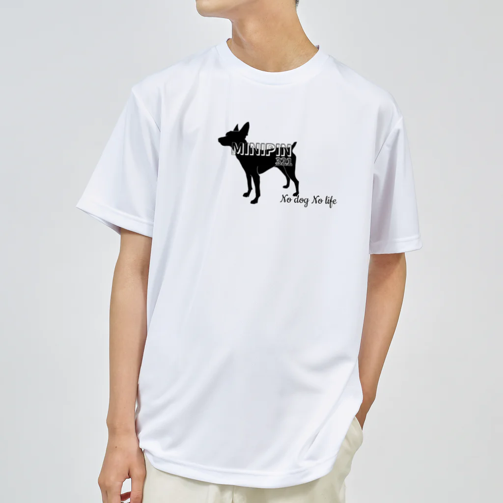 ハデ犬グッズ部門のミニピンシルエット ドライTシャツ