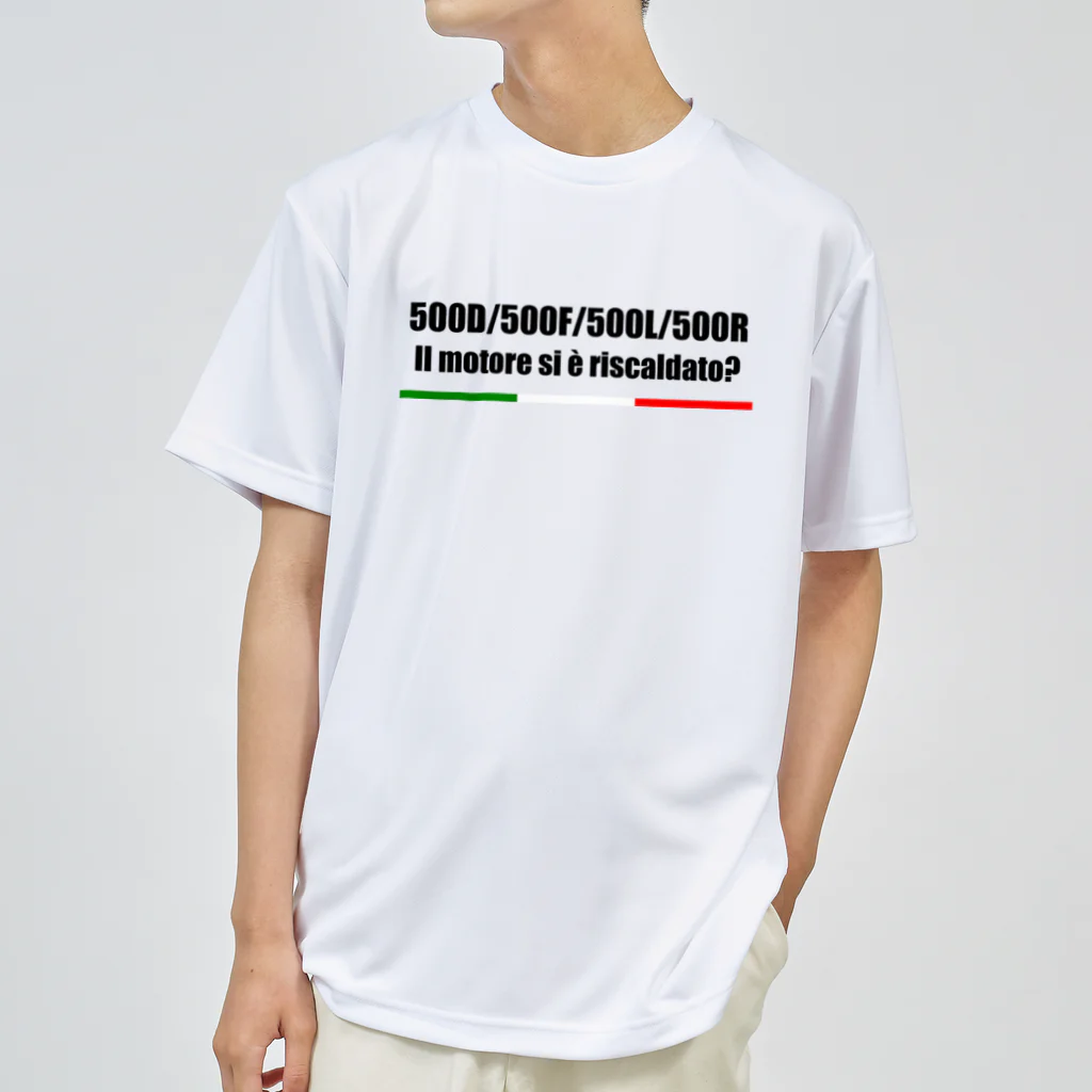 FIAT500 Merceのフィアット500 黒文字 ドライTシャツ