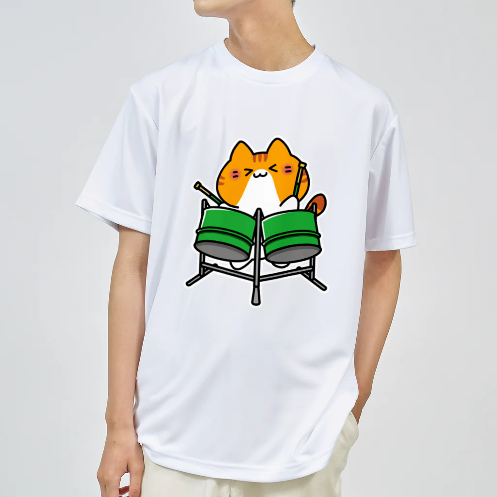  ふじねこ屋のダブルギターパンねこ ドライTシャツ