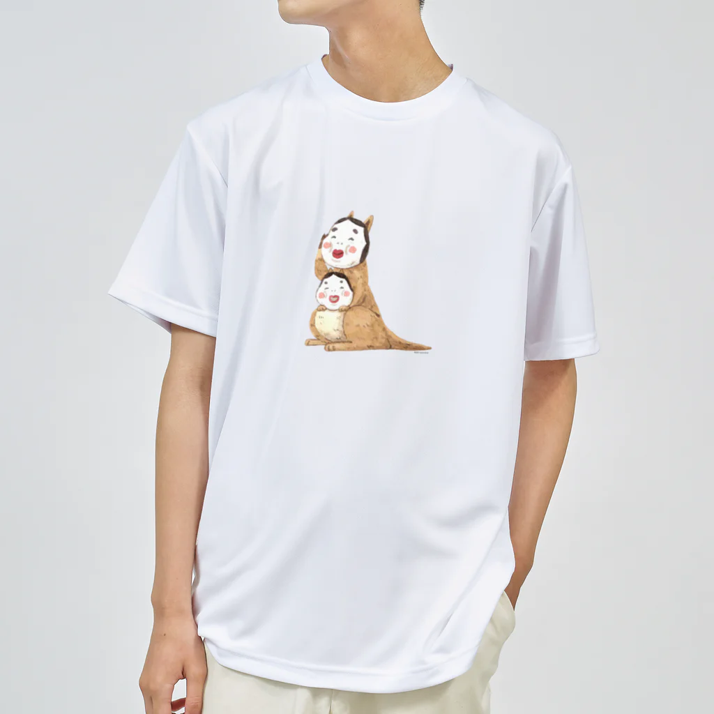 aya nariaiのひょっとこおかめカンガルー ドライTシャツ