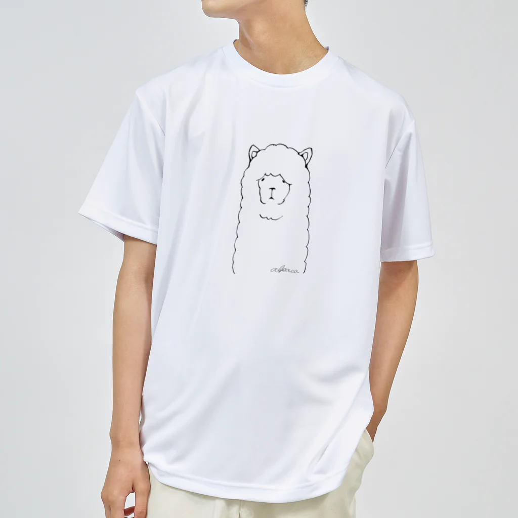 chicodeza by suzuriのアルパカ線画 Dry T-Shirt