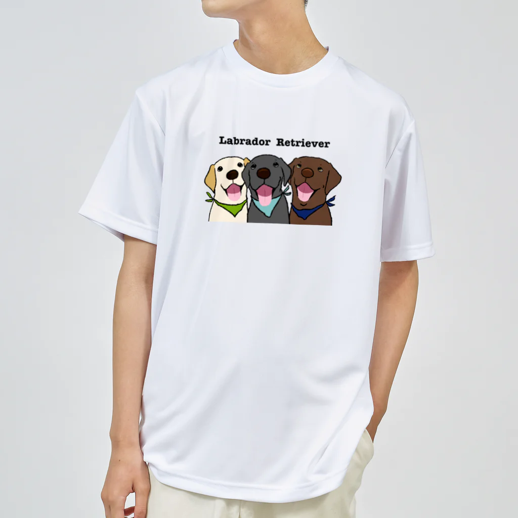 Dog Drawer Drawn by Dogのラブラドールレトリーバー Dry T-Shirt