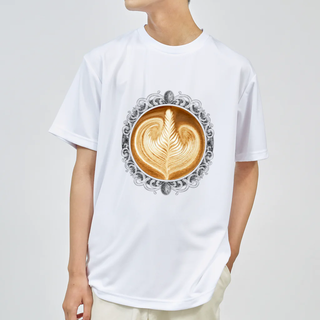 Prism coffee beanの【Lady's sweet coffee】ラテアート エレガンスリーフ ドライTシャツ