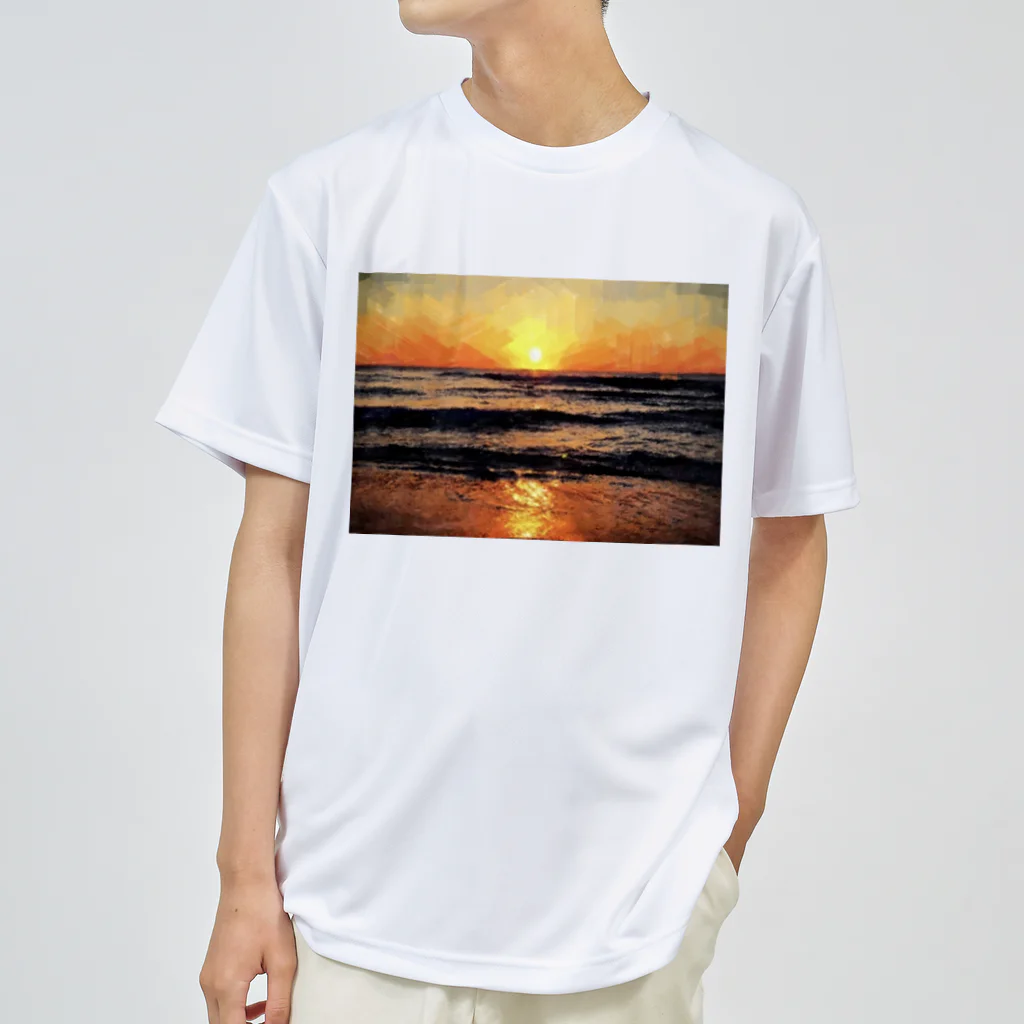 One natureのオレンジ夕日 Dry T-Shirt