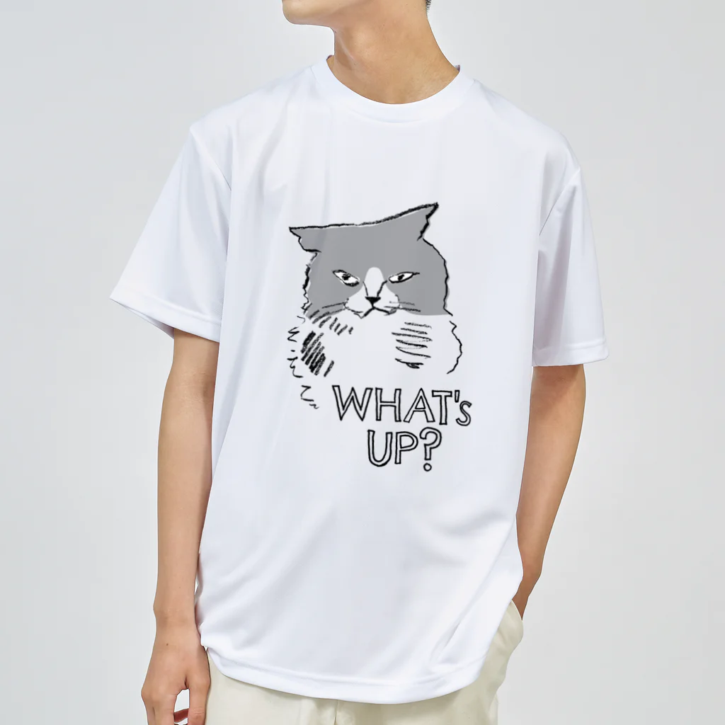 かにみそのWhat's up? ハチワレ猫くん Dry T-Shirt