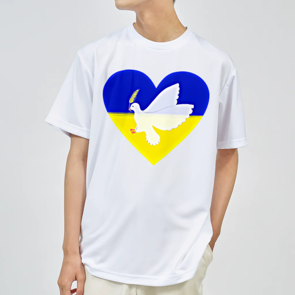 LalaHangeulのPray For Peace ウクライナ応援 ドライTシャツ